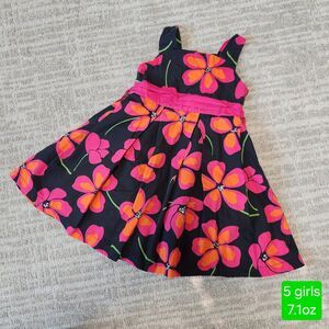 Youngland girls floral tank sleeveless sparkle dress black bright size 5